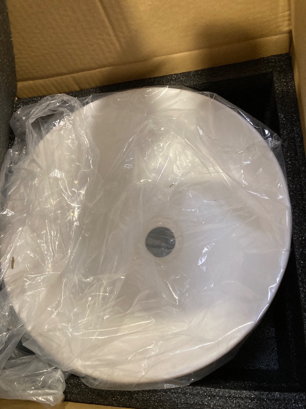 Photo 1 of 12" Oval Porcelain Bathroom Standard Vessel Sink in White
