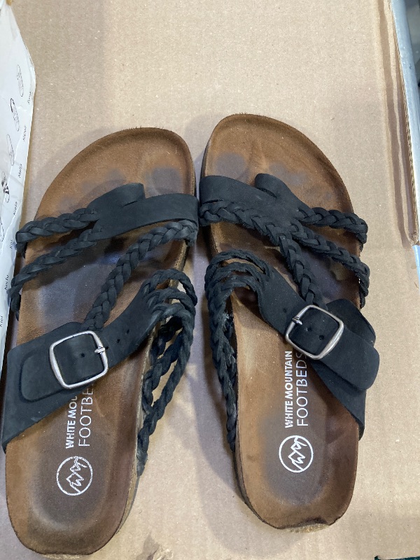 Photo 1 of WHITE MOUNTAIN Women's Hayleigh Footbed Sandal, Black/Nubuck, 8 M