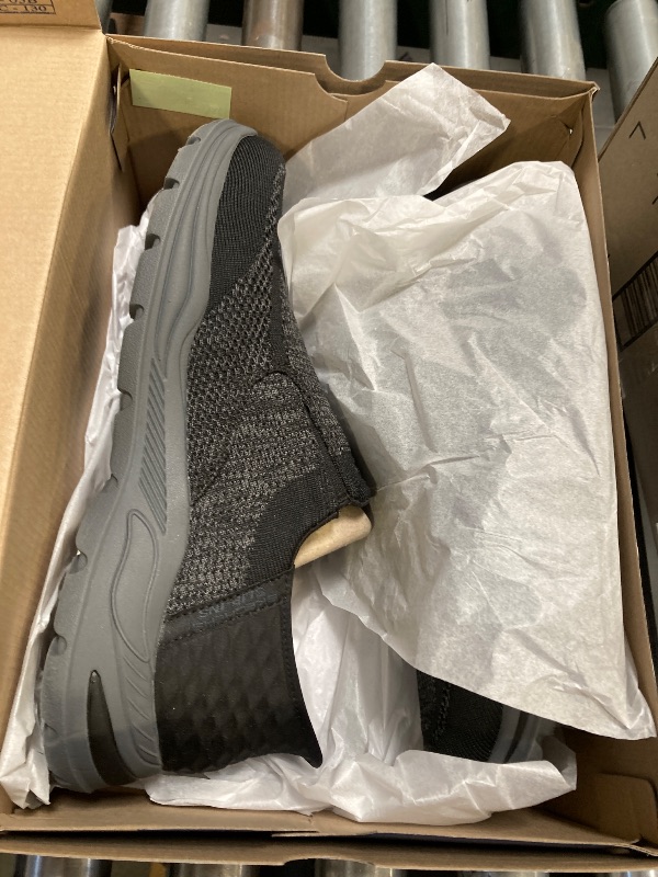 Photo 1 of Skechers Men's D'Lux Walker 2.0 Rezinate Hands Free Slip-in Sneaker, Charcoal/Orange, 12 X-Wide
