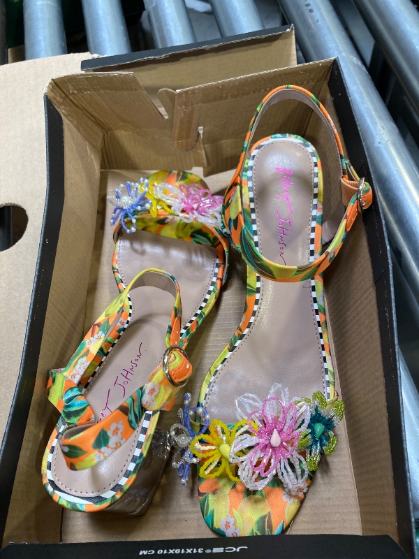 Photo 1 of Betsey Johnson Women's Cinthia Heeled Sandal, Yellow Multi, 10
