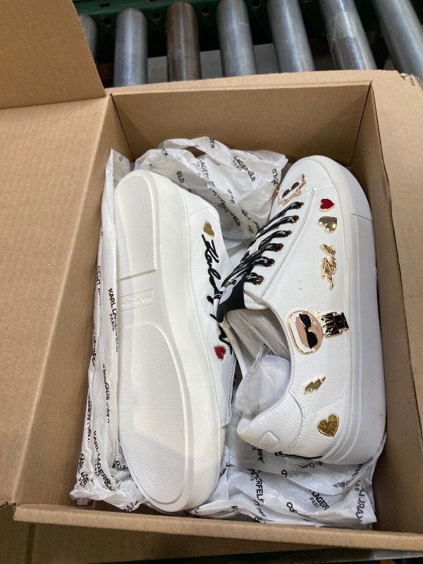 Photo 1 of Karl Lagerfeld Paris Womens Cate Pins Sneaker, Bright White, 7 US