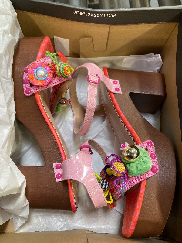 Photo 1 of Betsey Johnson Women's Daena Heeled Sandal, Pink Multi, 9
