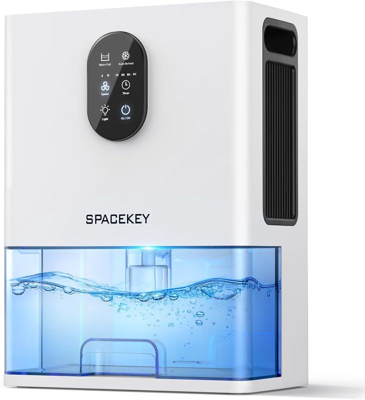 Photo 1 of Dehumidifier, 106 OZ Water Tank (1000 sq.ft) Dehumidifiers for Home, Quiet Dehumidifier for Bathroom Bedroom Basement RV with Timer Setting, Auto Shut Off, 7 Colors LED Light, Sleep Modes, White

