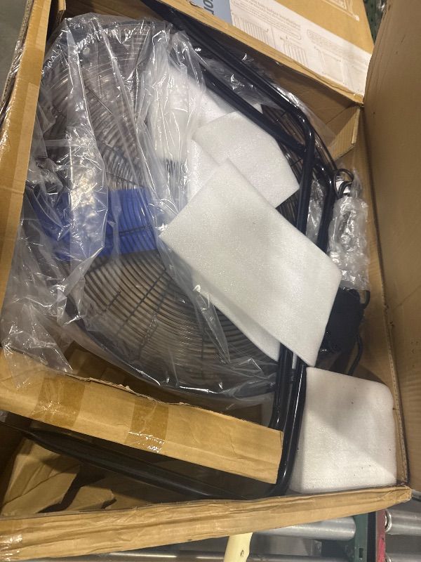 Photo 1 of 24" Industrial Fan Heavy Duty, 8500 CFM High Velocity Floor Fan 3 Speeds, Metal Construction and Aluminum Blades, 360° Tilt Metal Fan for Warehouse Garage Shop Workshop Factory and Basement Blue
