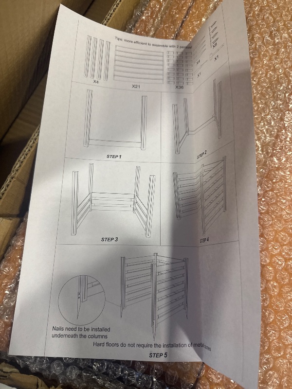 Photo 1 of Air Conditioner Fence,Wooden Privacy Fence, Trash can Fence,Wood Compost bin 3 Panel 36" L x 36" W x 36" H Suitable for Outdoor Trash cans,AC, Pool Equipment enclosures.JOGEPEYO