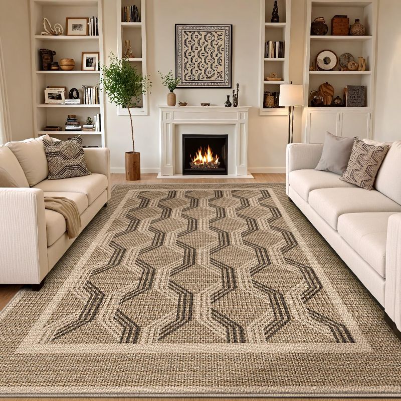 Photo 1 of LUMI 8x12 Washable Area Rug for Living Room, Ultra Soft Modern Abstract Rugs Non Slip with Rubber Backing, Low Profile, High Traffic, Stain Resistant Carpets, Ideal for Bedroom, Dining Room, Indoor
