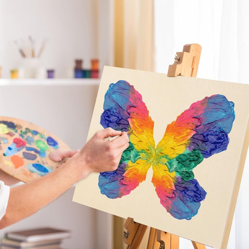 Photo 1 of  6 Pack Wood Panels Wooden Panels Canvas Unfinished Craft Wood Boards Panels for Art Crafts Acrylic and Oil Painting Pouring DIY Projects