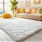 Photo 1 of Fluffy White Area Rug