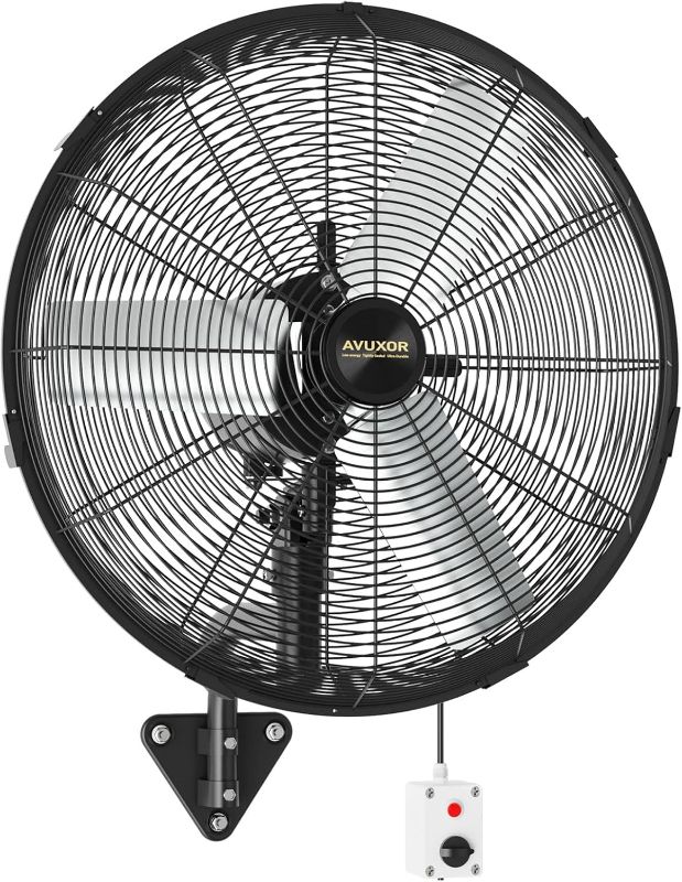 Photo 1 of 24'' Outdoor Wall Mount Fan, 4 Speed Oscillating Wall Fan with All Sealed Brushless DC Motor, Heavy Duty Industrial Fans, Waterproof Fans for Patios, House, Garage, Commercial, Warehouse, Factory

