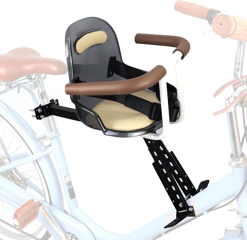 Photo 1 of WEEROCK Kids Bike Seat, Front Mounted Baby Bike Seats with Backrest, Safety Belt, Semi-wrap Handlebar, 1-3 Years Toddler Seat for Adult Bicycles, MTB, Folding Bike