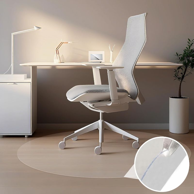 Photo 1 of Office Chair Mat for Hard Floors,36" x 36" Desk Mat Comfortable and Non-Skid Office Chair Mat Protect Your Floors from Damage, Easy Glide Rolling Plastic Floor Mat for Work,Home
