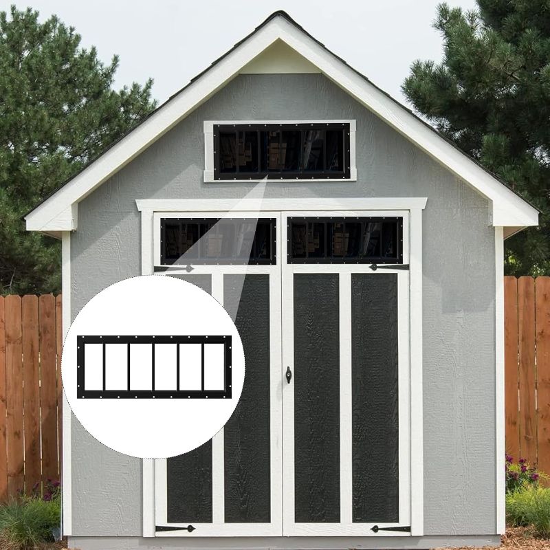 Photo 1 of NeatiEase 2 Pack Shed Windows 10"x35", Transom Window Fixed Design with Tempered Glass for Playhouses, Sheds, Garage and Chicken Coops (Black)

