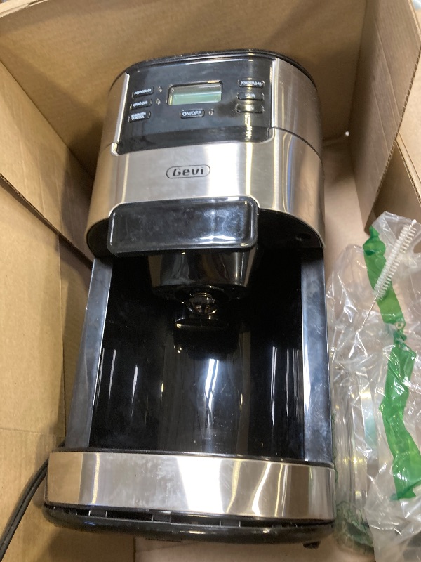 Photo 1 of Gevi 10-Cup Coffee Maker with Built-in Burr Grinder, Programmable Timer, 1.5L Water Tank, Reusable Filter & Warming Plate – Drip Coffee Machine for Fresh Ground Coffee
