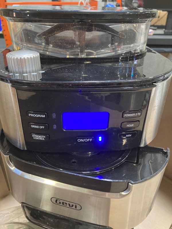 Photo 1 of Gevi 10-Cup Coffee Maker with Built-in Burr Grinder, Programmable Timer, 1.5L Water Tank, Reusable Filter & Warming Plate – Drip Coffee Machine for Fresh Ground Coffee
