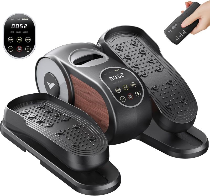Photo 1 of MERACH Under Desk Elliptical Machine, Ellipse Leg Exerciser as Seen on TV for Seniors with Remote Control & 12-Speeds, Quiet Portable Electric Seated Pedal Exerciser Machine for Home Office
