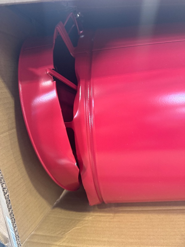 Photo 1 of Solution4Patio 65 LB Large Free Standing Chicken Feeding Barrel, Portable Gravity Chicken Feeder Automatic, Dispenser, 16 Feeding Ports Poultry Feeder, Hen Coop (Red)
