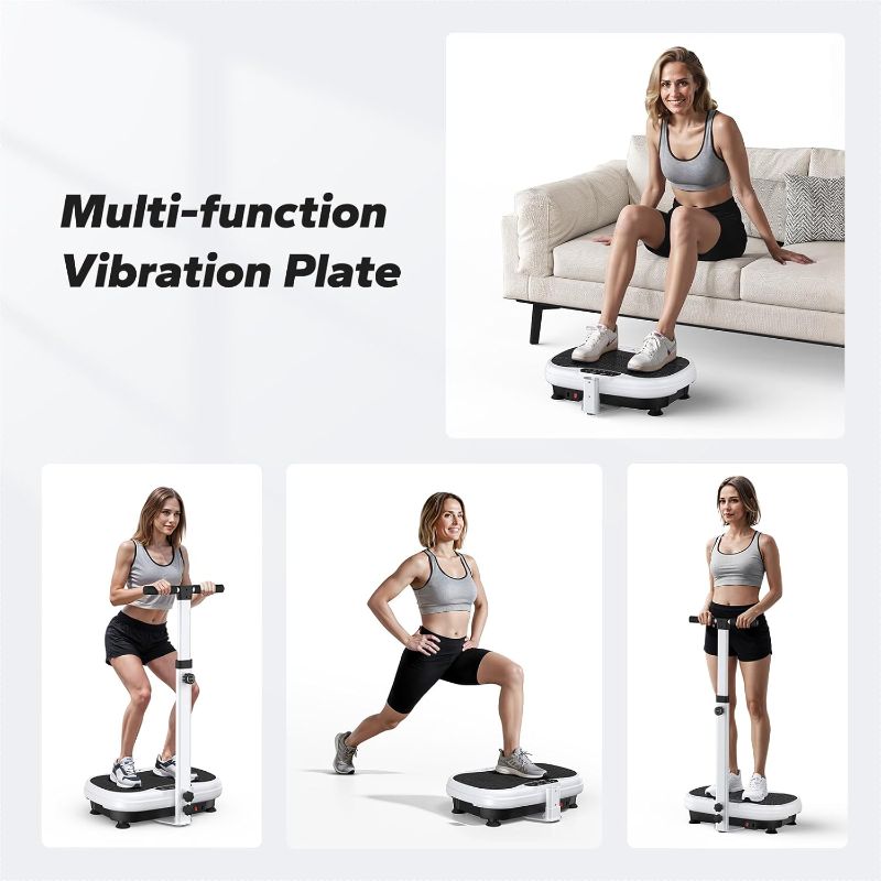 Photo 1 of MERACH Vibration Plate Exercise Machine, Vibration Plate for Lymphatic Drainage Weight Loss, Vibrating Plate Exercise Machine with Handrails, Exercise Equipment for Women Men Home