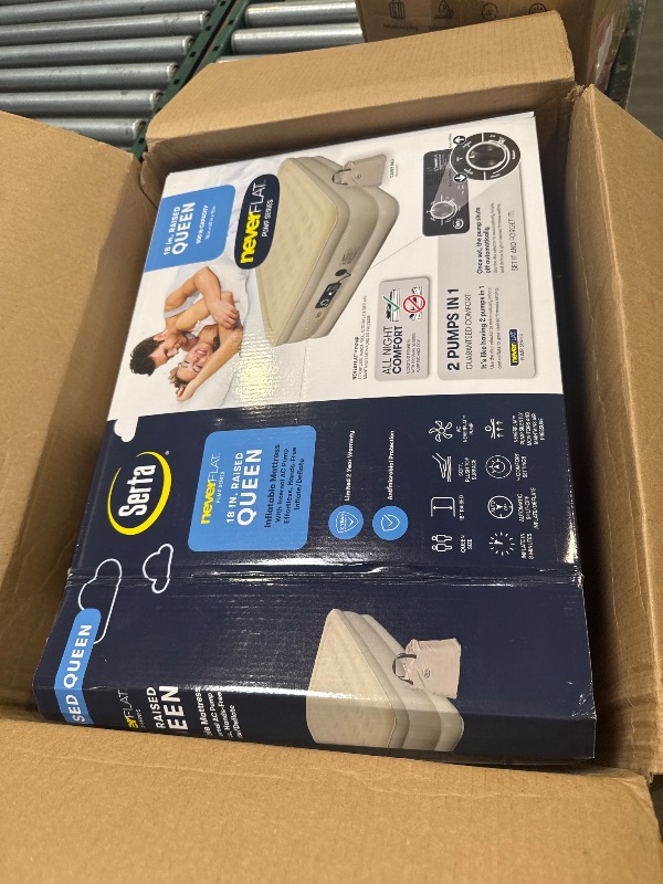 Photo 1 of Serta Raised Air Mattress with Never Flat Pump | Size: Queen 18" | Luxury Inflatable Mattress - Built in Air Pump to Ensure a Good Night’s Rest | Heavy Duty Blow Up Mattress with Self Inflating Pump