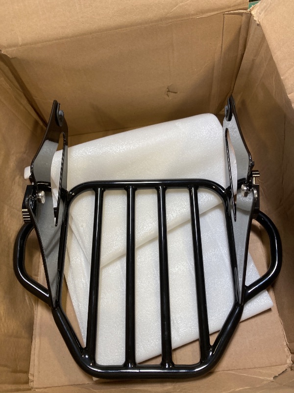Photo 1 of Gloss Black Detachable Two-Up Luggage Rack 2-Up Motorcycle Rear Mounting Rack Fit for Harley Davidson Touring Models 2009-2024 Street Glide Road Glide Electra Glide Road King
