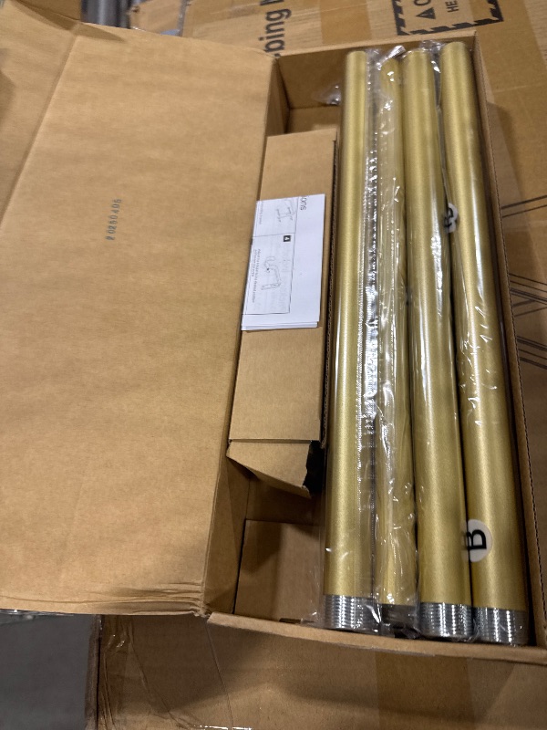 Photo 1 of GEEBOBO Gold Curtain Rods for Windows 66 to 120 Inch, 1 Inch Adjustable Heavy Duty Easy Install Curtain Rods Set for Outdoor, Patio, Farmhouse, Bedroom, Living Room (Gold, 30"-120")
