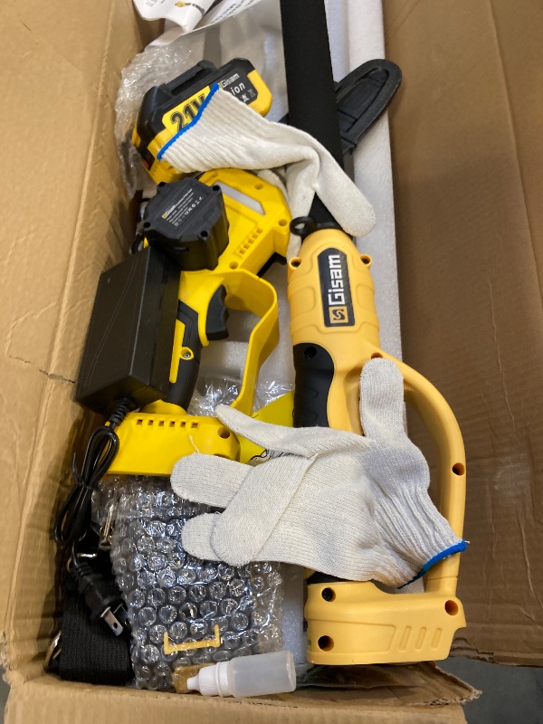 Photo 1 of 2-in-1 Electric Pole Saws for Tree Trimming,8" Mini Chainsaw Cordless with Extension Pole, 1000W Brushless Motor,Auto Oiling,15.58 FT Max Reach Extension Pole for Outdoors Pruning with 2×Batteries
