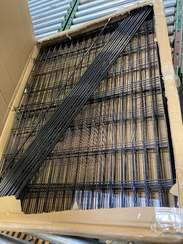 Photo 1 of 10 Panels No Dig Fence with Gate, 40 in(H) X 24 ft(L) Garden Decorative Fence Animal Barrier for Dogs, Rustproof Metal Garden Edging Border for Outdoor, Yard, Patio, Black