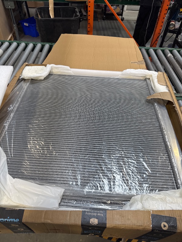 Photo 1 of 62MM 4 Row Aluminum Radiator Replacement for 1999-2005 Ford F250 F350 F450 F550 6.8 V10 7.3 V8 Powerstroke Downflow Radiators 2000 2001 2002 2003 2004
