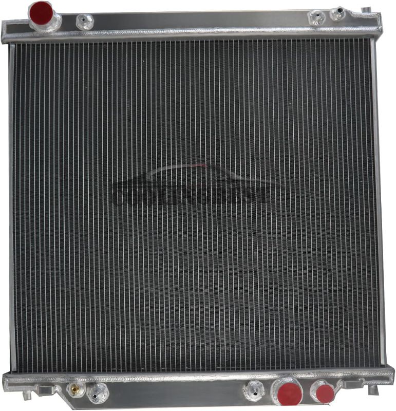 Photo 1 of 62MM 4 Row Aluminum Radiator Replacement for 1999-2005 Ford F250 F350 F450 F550 6.8 V10 7.3 V8 Powerstroke Downflow Radiators 2000 2001 2002 2003 2004
