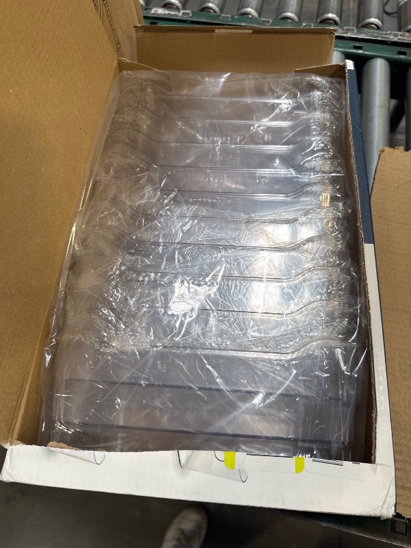 Photo 1 of 12 PACK Multi-Use Clear Plastic Storage Bins for Organizing w/ Labels - Home, Kitchen, Bathroom, Office, Pantry Cabinet Shelf Organizer Bins - SOHO Collection, RV, Fridge Organization Containers
