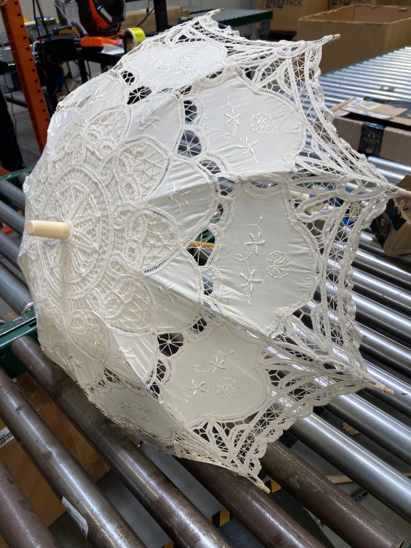 Photo 1 of Ivory Lace Parasol Umbrella Wedding Bridal