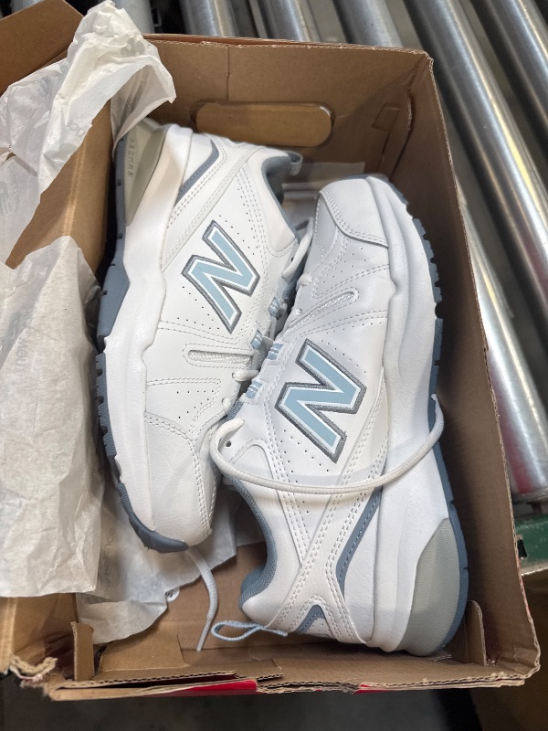 Photo 1 of New Balance Women's 608 V5 Casual Comfort Cross Trainer, White/Light Blue, 6.5 Wide
