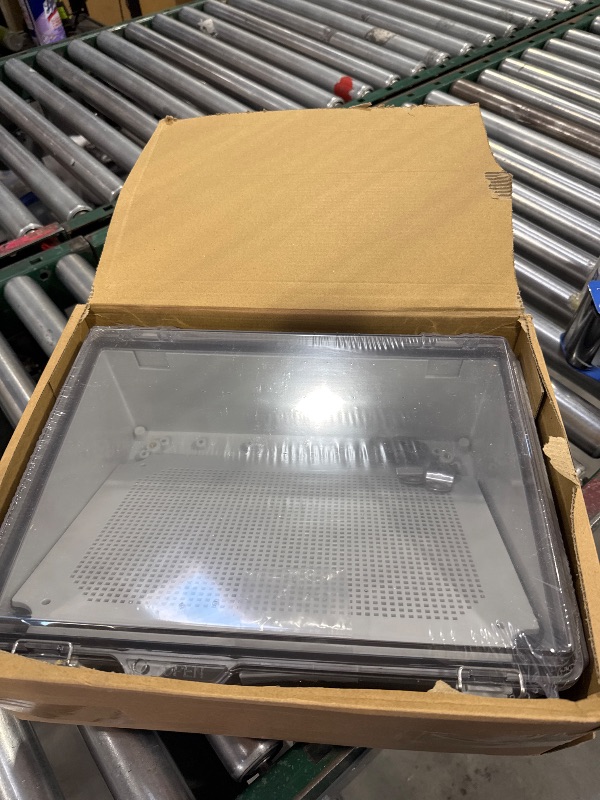 Photo 1 of Gratury Junction Box, IP67 Waterproof Plastic Enclosure for Electrical Project, Hinged Transparent Cover, Includes Mounting Plate and Wall Bracket 370×270×150mm (14.6"×10.6"×5.9" TC)