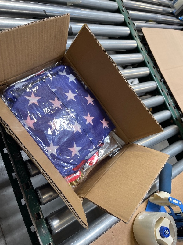 Photo 1 of 45 PC 4th Of July Decorations, USA Independence Day Patriotic Décor Set, American Bunting & Windsock Flags, Red White & Blue Streamer Backdrop, 10 Aluminum 1 “USA” Balloon, 2 Garland 8.2’, 18 flags