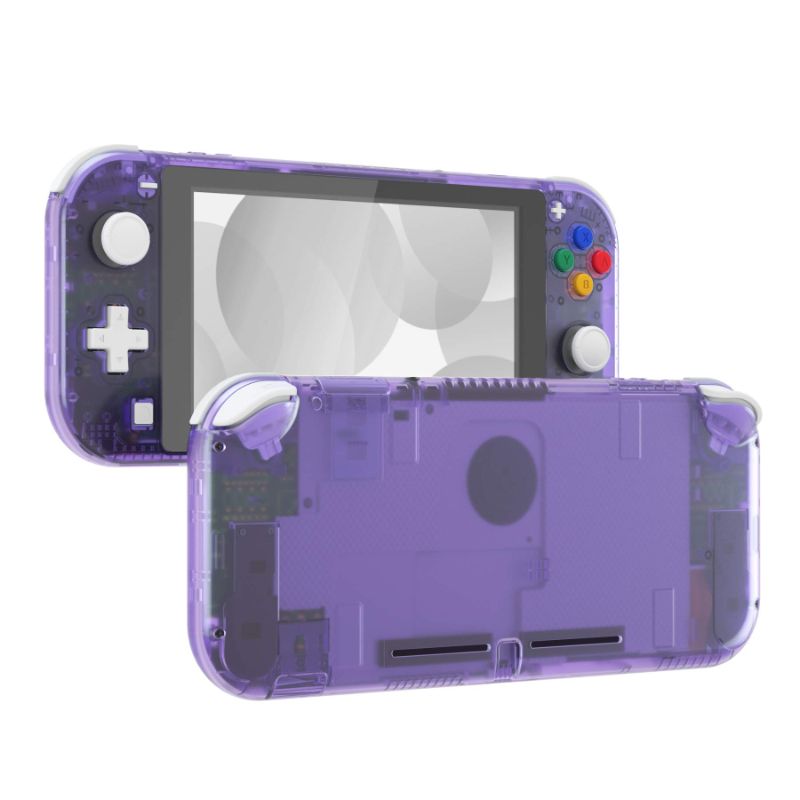 Photo 1 of eXtremeRate Clear Atomic Purple DIY Replacement Shell for Nintendo Switch Lite, NSL Handheld Controller Housing w/Screen Protector, Custom Case Cover for Nintendo Switch Lite
