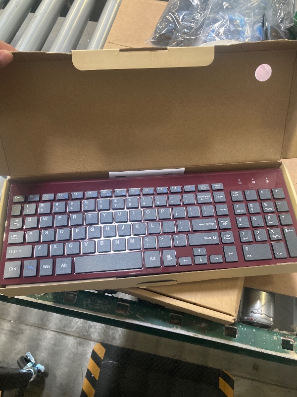 Photo 1 of cimetech EasyTyping KF10 Wireless Keyboard and Mouse Combo, [Silent Scissor Switch Keys][Labor-Saving Keys] Ultra Slim Wireless Computer Keyboard and Mouse, Easy Setup for PC/Laptop/Windows - Wine Red