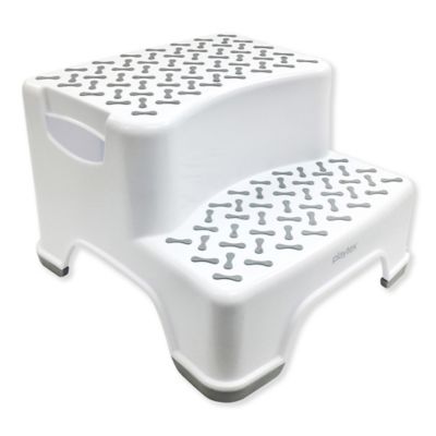 Photo 1 of Playtex White 2-Tier Step Stool Kids Bathroom and Bedroom Plastic Step Stool