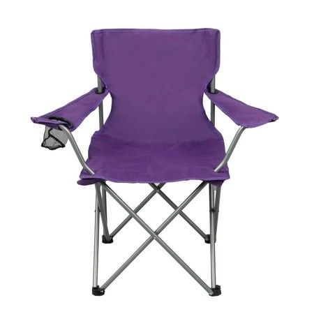 Photo 1 of Ozark Trail Basic Quad Folding Camp Chair with Cup Holder Purple Adult
