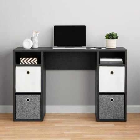 Photo 1 of Mainstays 4-Cube Storage Desk Black
