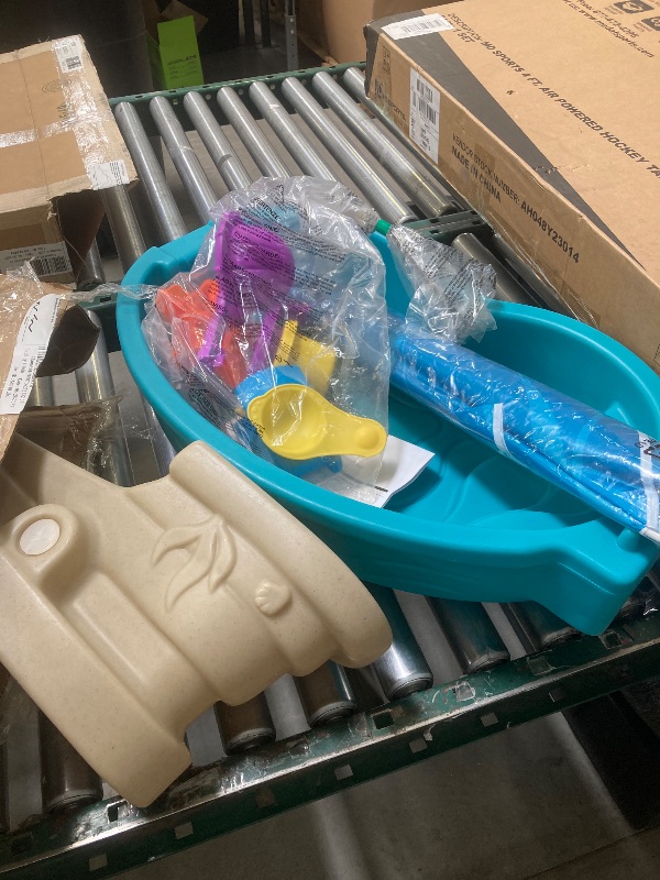 Photo 1 of Step2 Spill & Splash Seaway Blue Plastic Water Table for Toddlers with 10-piece Playset
