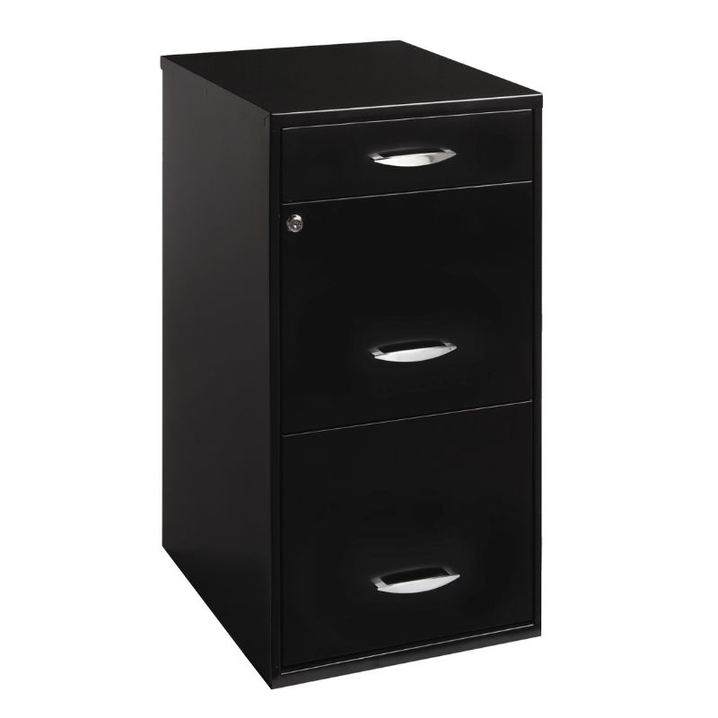 Photo 1 of Space Solutions 3 Drawer Letter Width Vertical File Cabinet with Pencil Drawer Black