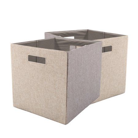 Photo 1 of Better Homes & Gardens Fabric Cube Storage Bins (12.75 X 12.75 ) 2 Pack Tan