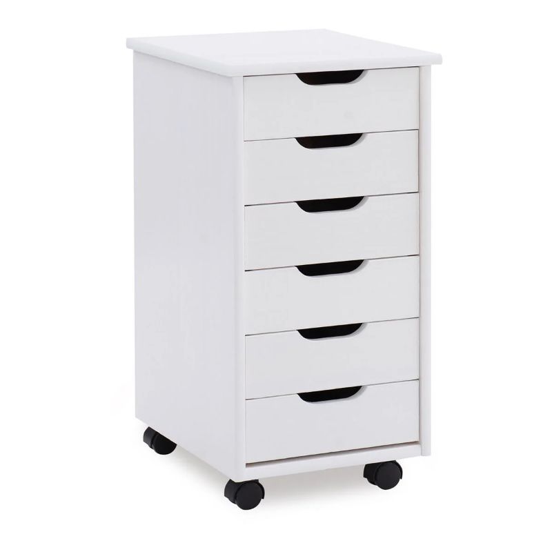 Photo 1 of Linon Cary 6-Drawer Rolling Storage Cart
