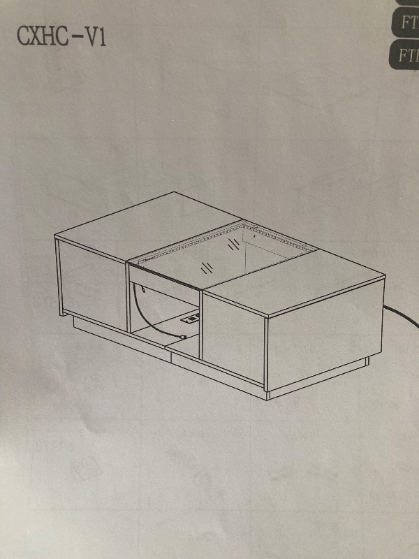Photo 1 of LED Coffee Table With Drawers, Walnut