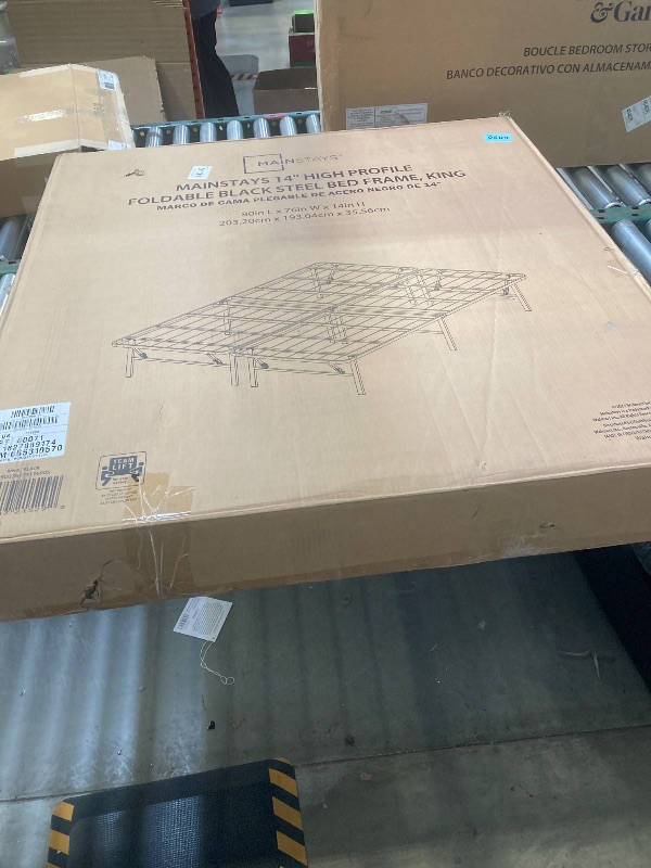 Photo 1 of Mainstays 14 High Profile Foldable Steel King Platform Bed Frame Black
