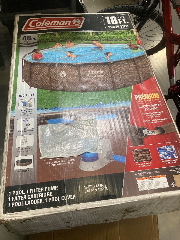 Photo 1 of Coleman Power Steel 18’ X 48” Round Metal Frame Above Ground Pool Set
