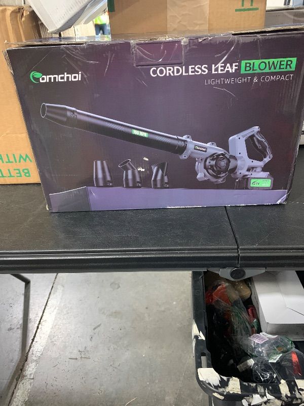Photo 1 of Comchoi Cordless Leaf Blower with 2 X 4.0Ah Batteries and Charger 3 Speed
