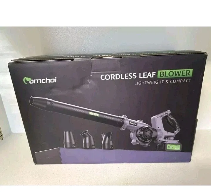 Photo 1 of Comchoi Cordless Leaf Blower with 2 X 4.0Ah Batteries and Charger 3 Speed
