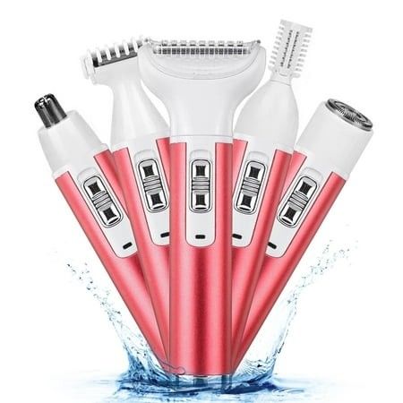 Photo 1 of Electric Razor for Women: 5 in 1 Electric Trimmer for Facial Nose Eyebrow Beard Mustache Arm Leg Armpit Bikini - Women Body Shavers Set
