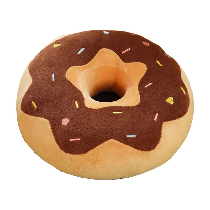 Photo 1 of Round Donut Pillow, Print Decorative Comfortable Soft Plush Funny Food Shaped Pad Seat Back Stuffed Cushion Adult and Kids for Couch Chair Floor Sofa
