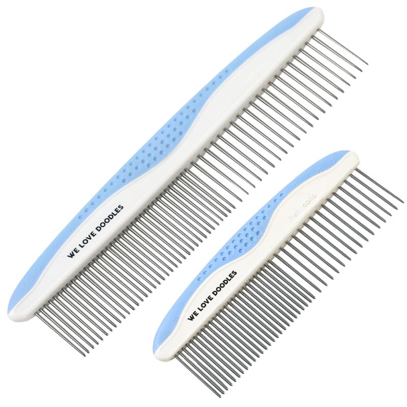 Photo 1 of Dog Grooming Comb | Removes Tangles & for Dematting | Pet Comb | Detangler | for Matted Hair | Metal | Great for Poodles & Goldendoodles (Large)
